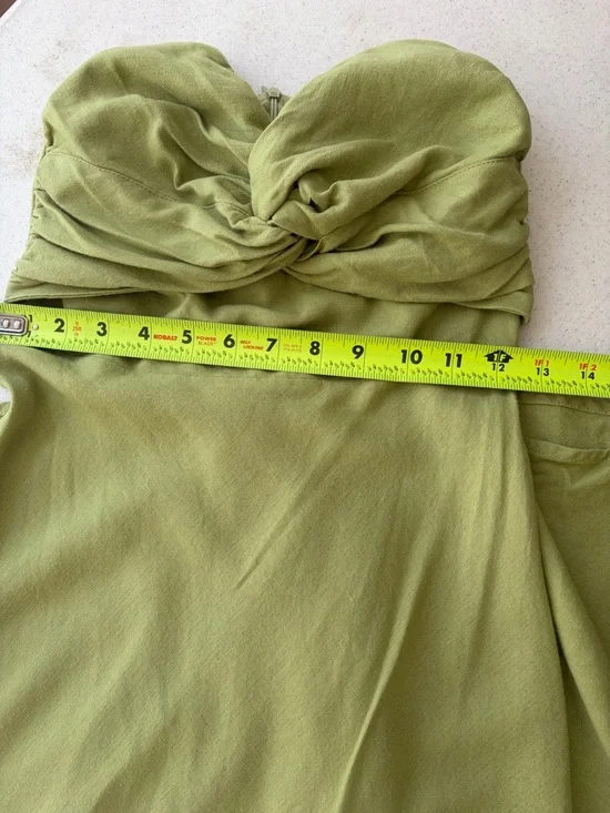 Petal & Pup Rosetta dress Sage Green Strapless Twist Maxi Dress - Picture 10 of 14